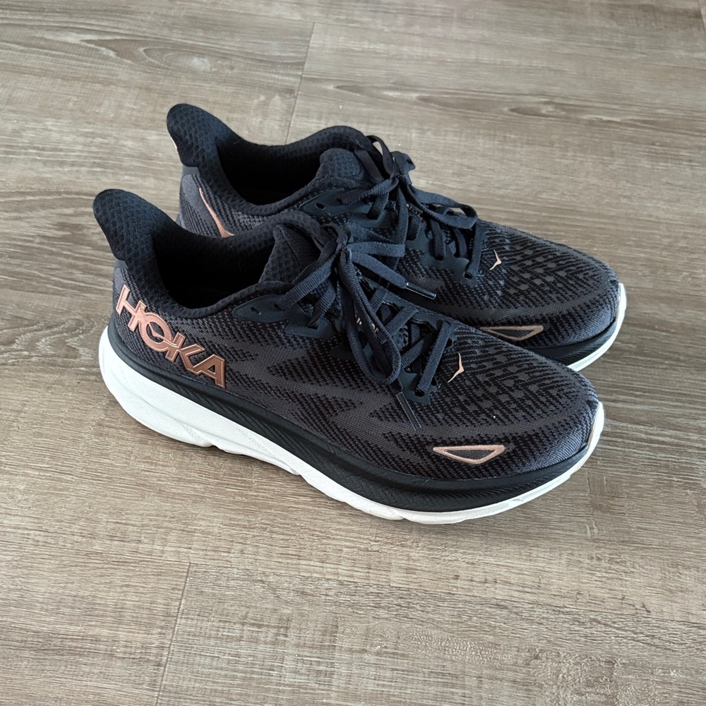 Hoka Women's Black and Pink Athletic Shoes